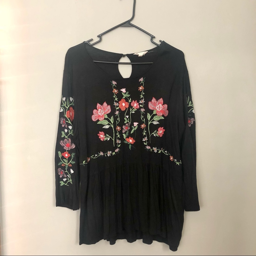 Floral Drop Waist Top Women’s Size XL